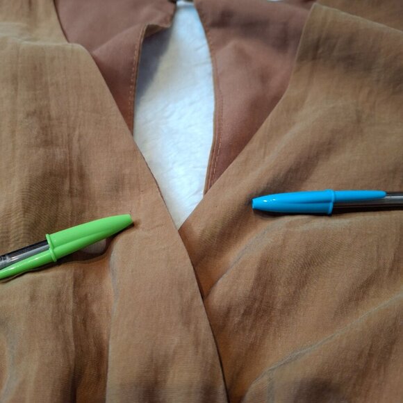 Zara Tie Waist Mini Dress Sz M Elastic Waist Safari Minimalist Neutral Boho - Picture 14 of 16